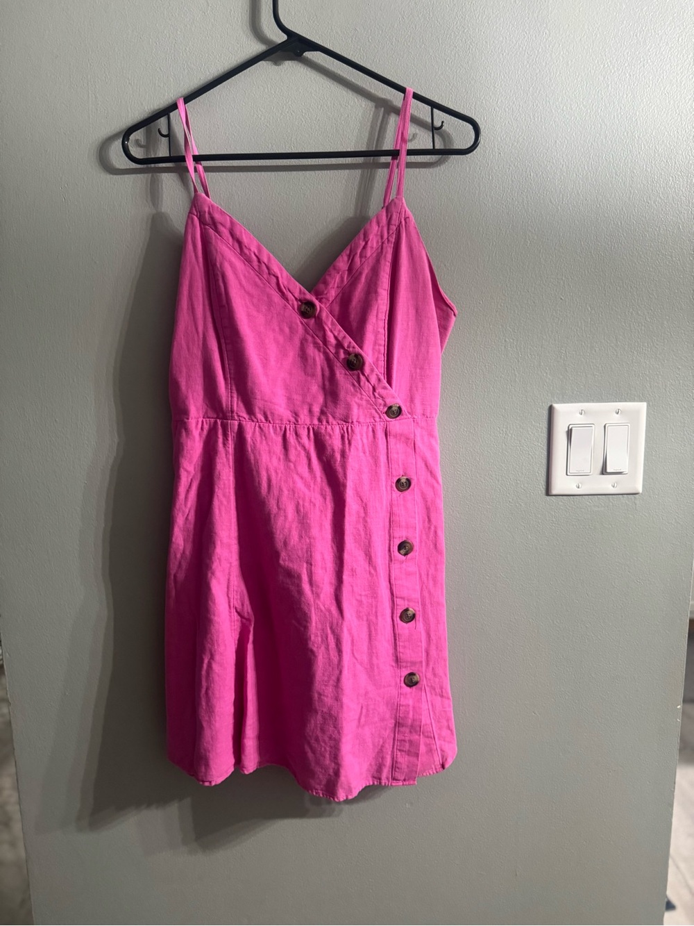 American Eagle Outfitters Bright Pink Button-Front Sundress - Picture 2 of 8